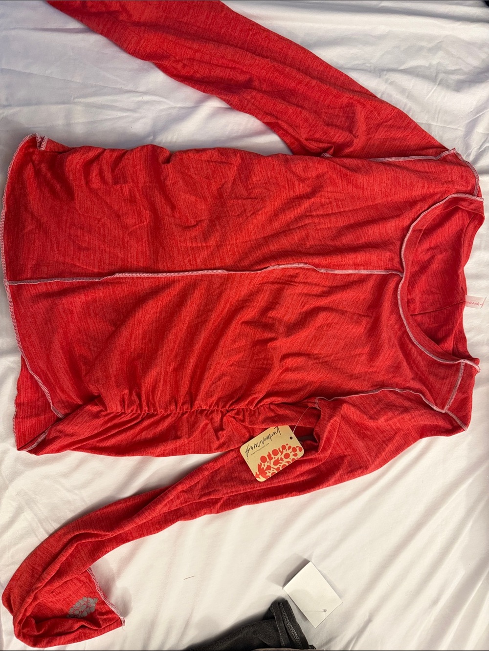Free People Red Long-Sleeve top